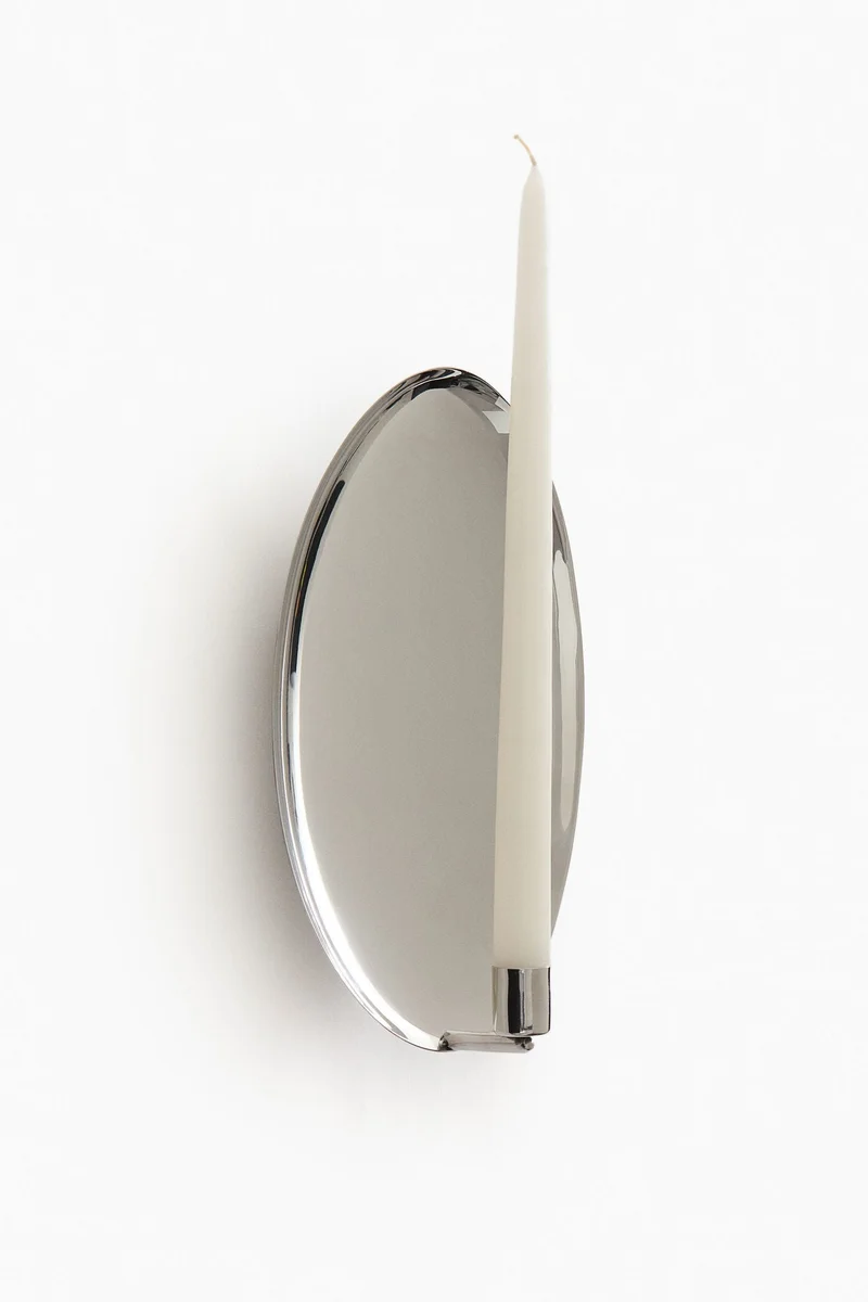 اتش اند ام مصباح جداري للشمع من الستانليس ستيل